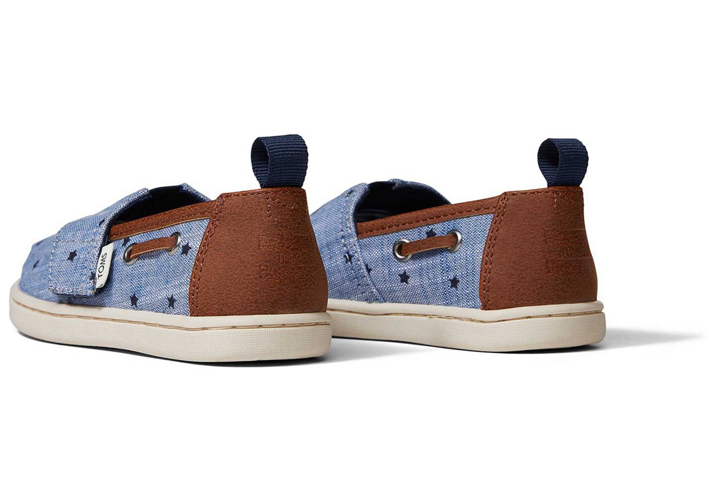 Toms Alpargata Tiny Chambray Stars Espadrille Blue - Kids - 93062-LDYT